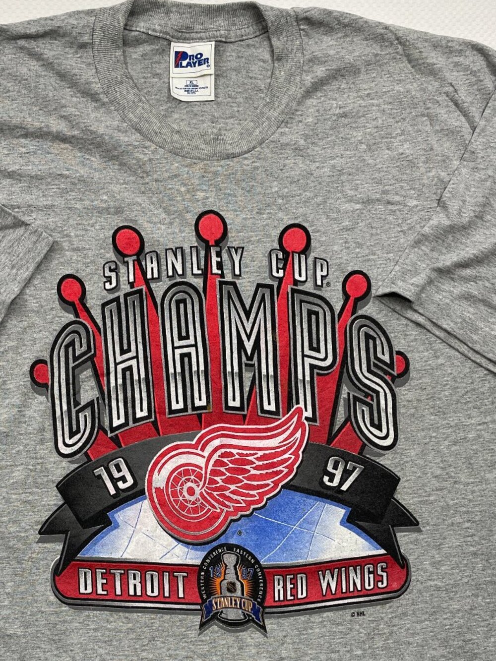 Vintage 1997 Detroit Red Wings Stanley Cup Champs T-Shirt NHL Hockey Men’s XL